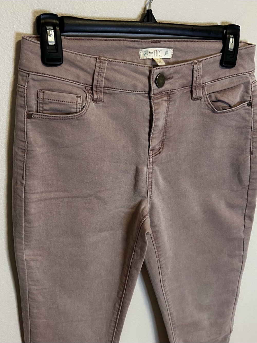 love, Fire Dusty Mauve Skinny Jeans